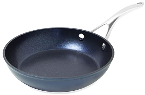 Blackmoor 67429 Blue Pro 26cm Frying Pan/Non-Stick, High-Shine 5-Layer Hybrid Stone Coating/Forged Aluminium Construction/Cool Touch Stainless Steel Handle/Ovenproof Up to 220°C