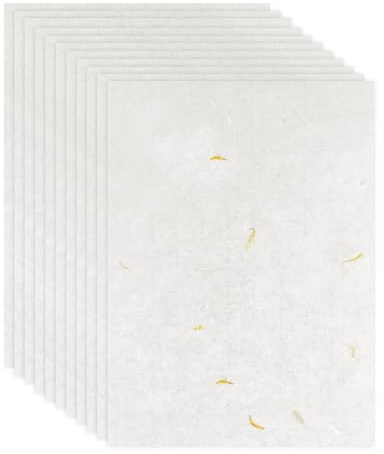Aramanara 100 Sheets A4 Mulberry Handmade Papers, Natural Fiber Rice Papers, Tissue Washi Paper for Decoupage Paper, DIY Art Crafts, Writing, Painting, Calligraphy