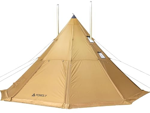 POMOLY Tipi Tent, Bromance 70 Stove Tent for 2-4 Person Hiking Backpacking with 3 Stove Jacks (Without Inner Tents)