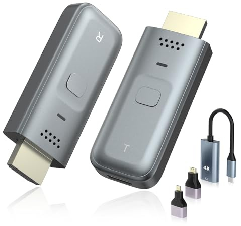 ORIA Wireless HDMI Transmitter and Receiver, 100FT/30M Wireless HDMI Sender Extender, Plug & Play, Dual-Band 2.4G & 5G, 4K Decode 1080P 60Hz HD Transmission for TV, Laptop, PC to HDTV, Projector
