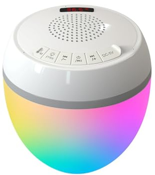 Topool Schwimmende Bluetooth Pool Lautsprecher mit Thermometer und LED-Beleuchtung, IP68, 8 Lichtmodi, 360° Stereo-Sound, TWS, Reichweite 25m, Akku 2000mAh