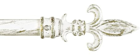 Tringle Rideau Fer Extensible 160-300 Mural Barre coulissante Rail Anneaux Lance Blanc_Or