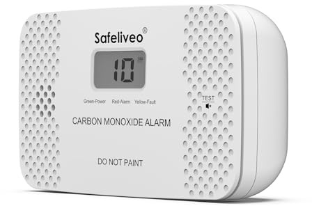 Detector de monóxido de Carbono con Pantalla Digital, Alarma de CO con batería reemplazable - Alarma portátil de monóxido de Carbono para hogar,Conforme a la Norma EN 50291(1 Pieza)
