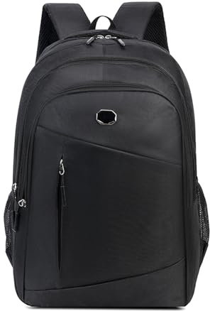 GKYQVE Studente Scuola Zaino Uomo Grande Capacità Casual Daypacks Laptop Viaggi Business Man Laptop Oxford Panno Scuola Borsa Affari, Nero