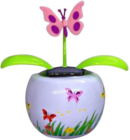 Flor - Flor Solar de de 5,51x2,36x5,51 Pulgadas, Maceta DEE Flores danzantes alimentadas | con energía Solar | Decoración DEE Coches con Flores, Figuras Bailes Solares para E