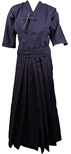 G-LIKE ZooBoo Mens Kendo/Aikido Keikogi Hakama Martial Arts Uniform(Darkblue&Darkblue, XL/180)