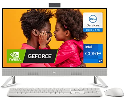 Dell Inspiron 7710 All in One - 27-inch FHD (1920 x 1080) Touchscreen Display, Intel Core i7-1255U, 32GB DDR4, 1TB SSD, NVIDIA GeForce MX550, Intel Wi-Fi 6E, Services, Windows 11 Pro - White