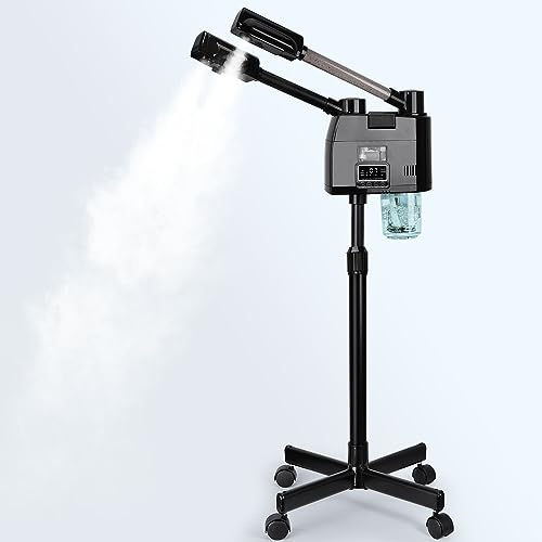 FLOLXNB Professional Facial Steamer, 2 in 1 Facial Steamer, Esthetician Steamer with Hot&Cold Nozzle,Digital Face Steamer for Home Beauty Salon Spa