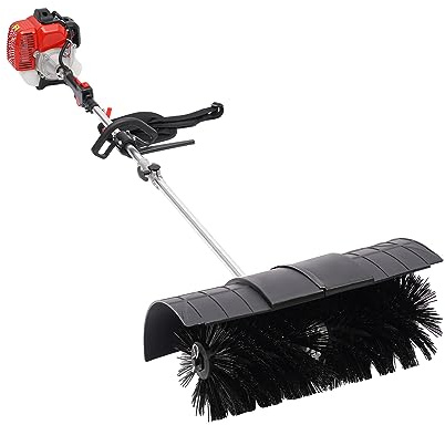52CC Gas Power Sweeper Outdoor Handheld Sweeper Artificial Grass Broom 1700W Single Cylinder 2 Stroke 2.3HP 1.8M Engine Brush Lawn Garbage Sweeper Broom Driveway Cleaner Tools