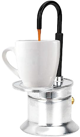 Caffettiera a Tubo Singolo, Caffettiera Espresso con Beccuccio Singolo da 1 Tazza da 50 ML, Caffettiera in Stile Italiano con Beccuccio in Lega di Alluminio, per Feste