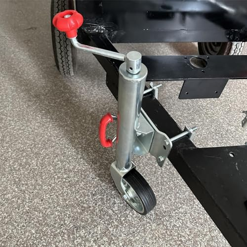 QICBYING Swivel Trailer Jockey Wheel - Robust Boat Trailer Jockey Wheel With 20 cm Wheels, Heavy-Duty Bolt-On Swivel Jack, 25.4 cm Stroke, 750 kg Telescopic Jockey Wheel, For Motorhomes, Yachts