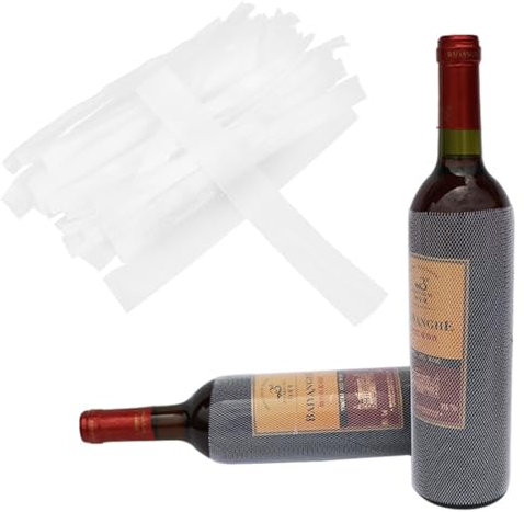 ZKGYUS 100 Piezas Malla Protectora Botellas, Protetor Garrafas, Fundas Protectoras de Malla de Vino,Malla de Polietileno para Botellas de Licor para Mantener las Botellas Seguras, 20 cm