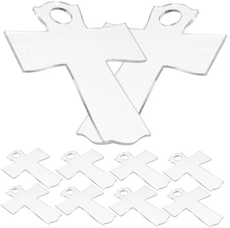 Alipis Tumbler Bottle Name Tag Blank 10pcs Acrylic Name Tags Cross Shape Design Easy to Clean DIY
