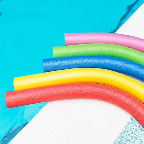 FORZA Fideos de Piscina - Espuma EVA de Alta Densidad - Ayuda a la flotación Duradera para Adultos y niños - 5 Colores Vivos (Multi, Paquete de 5)