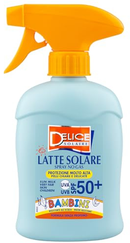Delice Solaire | Latte Solare Spray No Gas, Protezione Molto Alta Bambini, SPF50 250ml