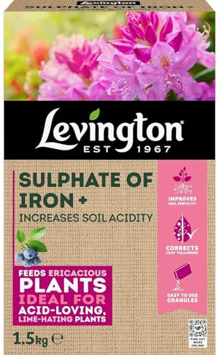 Levington Sulphate Of Iron 1.5kg – Acidic Soil Conditioner for Ericaceous Plants – Corrects Chlorosis and Enhances Plant Health