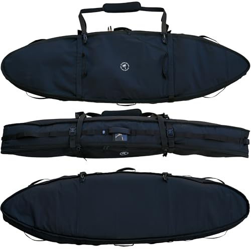 Ho Stevie! Surfboard Coffin Bag - Travel With 3 Surf Boards - Best Protection, Most Comfortable Padded Shoulder Strap and Handles (6'6)