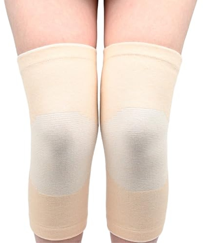 Gcroet 1 paire de genouillères en bambou pour hommes et femmes, genouillères de compression élastiques et chaudes en bambou pour la course, le volley-ball, la salle sport, XL..