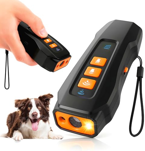 ZALEZ - Collare antiabbaio per cani - Antiabbaio per cani con 3 frequenze regolabili con torcia - Dissuasore per cani a ultrasuoni con portata di 10 m - Efficace per tutti i cani.