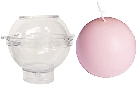 Molde de vela esférico de plástico 3D, moldes para velas en forma de redonda, molde de plástico para hacer velas perfumadas (6 cm)