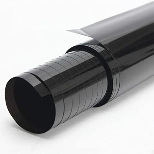 TOTMOX Film teinté Solaire pour fenêtre de Voiture, 3 m x 50 cm, Film Pet Anti-Rayures, Universel pour Voiture, Isolation Thermique, Film de Protection Solaire Noir foncé, Transmission 5%