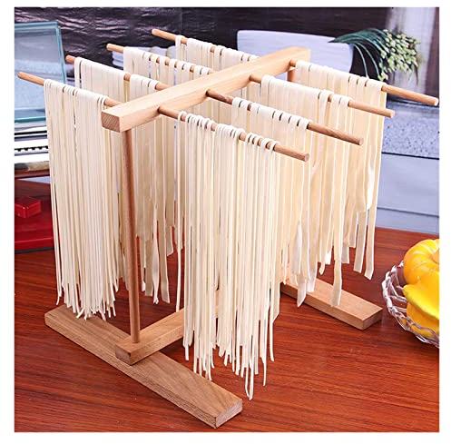 SéChoirs à PâTes 8 rangées en bois à la main Spaghetti Pâte de séchage Sèche-mains Vermicelli Linguine Nouilles Stand Stand Porte-rangements de cuisine multifonctionnelle Sechoir A Pate Fraiche