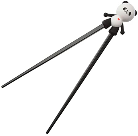 Bacchette di Panda Carino Bacchette riutilizzabili Riutilizzabili Bacchette di plastica con guida in silicone Guida Cinese Tableware Connection Connector Aids per bambini Bambini 1 Pair