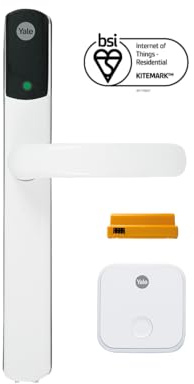 Yale Conexis L2 Smart Door Lock [NO Subscription Required] Remote Access from Anywhere, Anytime, No Key Needed, Works with Alexa, Google Assistant and Philips Hue - White