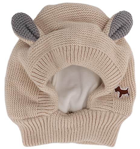 OKJHFD Cappello per cani lavorato a maglia con orecchio animale domestico cappello per cani di taglia grande (2 colori) (marrone)