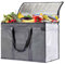 Kühltasche 30L Große Kühltasche Thermo Lebensmittel Liefertasche Isolierte Picknick Mittagessen Tasche Faltbare Kühlbox (Grau)
