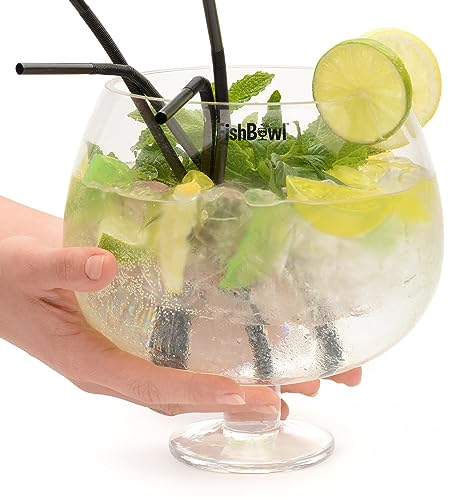 Fishbowl 3L Oversized Cocktail Glass Jumbo, Made of Glass Sharing Giant Fish Bowl Extra Large Size 20cm Single (3 Litre)
