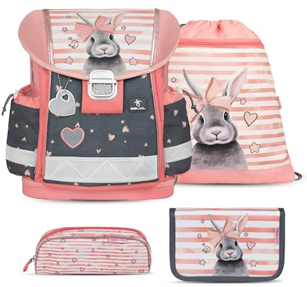 Belmil Classy Schulranzen Set 4 - teilig (403-13/AG/S) (Little Bunnies)