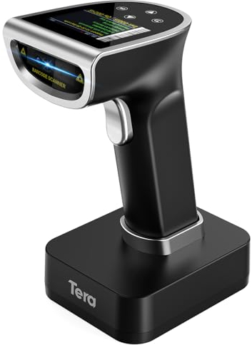 Tera Scanner di codici a barre 1D 2D QR con schermo di impostazione digitale e tastiera, scansione rapida funziona con Bluetooth 2.4 G senza fili e connessione USB via cavo istruzioni in lingua