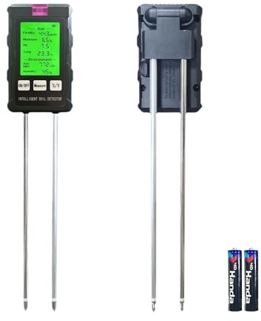 Medidor de pH de suelo 6 en 1, medidor de humedad para PH, luz y humedad, medidor de pH digital para tierra, hidroponía, huerto, césped