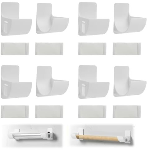 Porte-Rouleaux de Film Alimentaire,Support Sac Poubelle,Étagère Murale Adhésive avec 4 Paires pour Armoire Salle de Bain Réfrigérateur,Organisateur Mural pour Rouleaux de Cuisine,Blanc