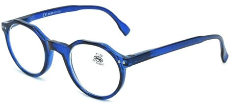 NEW VISION Lunette Anti Lumiere Bleue, Lunettes De Lecture Style Rétro, Lunettes Loupe UV400 Anti-rayonnement pour Homme Femme NV4273-B (BLEU, 1, Dioptrien)