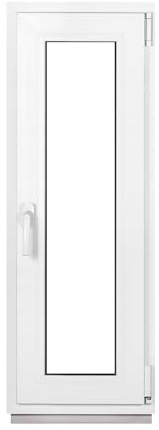 Framex Finestra in Plastica Bianca Larghezza x Altezza 40 x 120 cm (400 x 1200 mm) Doppi Vetri (32 mm), Anta-Ribalta, Girevole DIN Destra – Premium