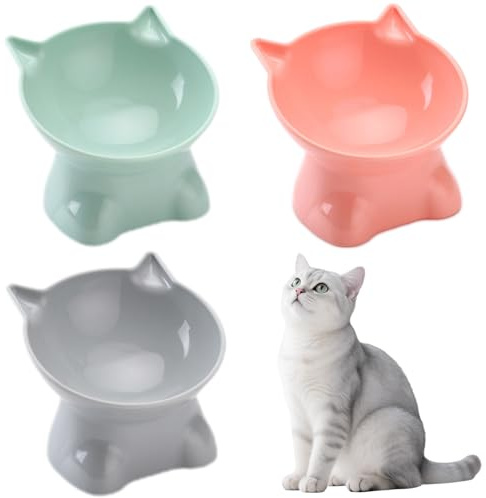 TaimeiMao Gamelle Chat Surélevée, Gamelle pour Chat, Bol Chat, Gamelle Chat Inclinée Gamelle Eau Chat, pour Chats Chiens et Autres Animaux de Compagnie, Anti-vomissements, Solide et Durable