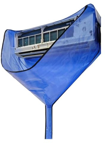 Kit De Limpieza De Aire Acondicionado Doméstico Grande Con Tubo De Drenaje, Cepillo Limpiador De Verano, Bolsa Colgante For Lavar El Aire Acondicionado Con Agua(Blue cover)
