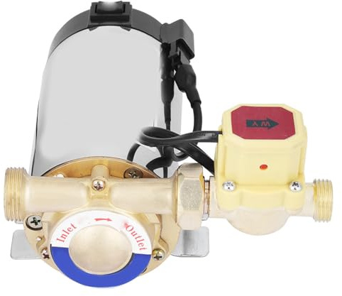 Fafeicy Bomba Elevadora Automática para el Hogar Bomba Elevadora de Presión de Agua Doméstica de Acero Inoxidable de 100 W para Calentador de Agua Solar Calentador de Gas con Modo Manual (Enchufe de