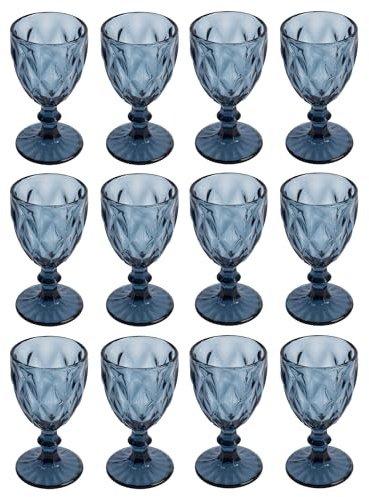 San Ignacio Juego de 12 Copas de cristal de 250ml Azul