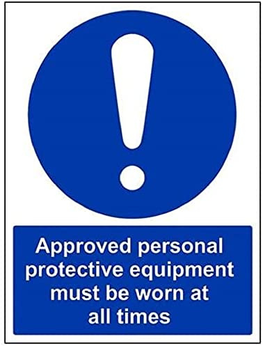 vsafety 41071bc-r zugelassen Schutzbekleidung zu tragen, jederzeit Pflicht Schutzbekleidung-Zeichen, starrer Kunststoff, Porträt, 300 mm x 400 mm, blau