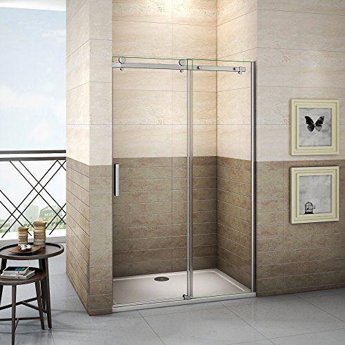 Porte de douche 120x195cm coulissante en niche modèle de Roution