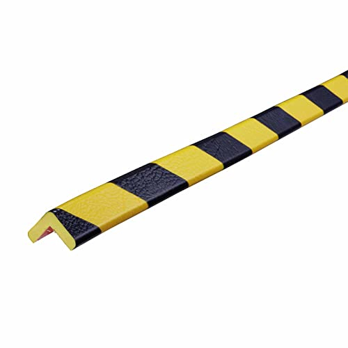 Knuffi Eckschutzprofil Typ E selbstklebend 50 Meter, Kantenschutz, Eckschutz, Schutzprofil, Made in Germany, Farbe:gelb/schwarz
