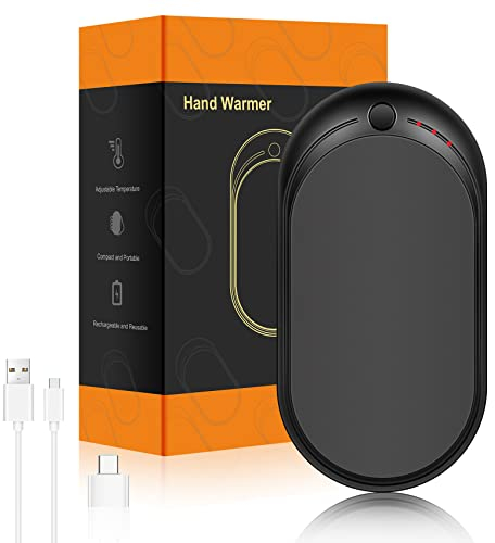 Handwärmer Elektrisch USB Wiederaufladbar Powerbank 5200mAh, Tragbar Taschenwärmer Wiederverwendbar Elektrischer Handwärmer, Winter Geschenke für Frauen Männer Raynaud Outdoor Camping Wandern Jagd Ski