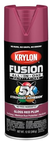 Krylon Fusion All-In-One, Gloss, Red Plum, 12 oz