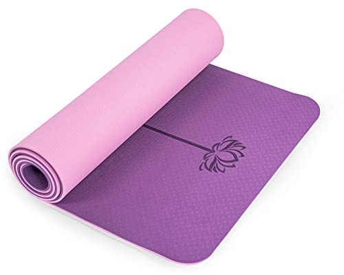Marjar Yoga Mat Non Slip Exercise Mat TPE Eco Friendly Anti-Tear Yoga Mats for Women 1/4 & 1/3 Fitness Mat for Home Pilates Mats with Carrying Strap