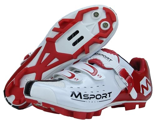 Scarpe MTB Ciclismo Mountain Bike Professionali Traspiranti per Uomo e Donna, compatibili Pedali SPD - Bianco 39 EU
