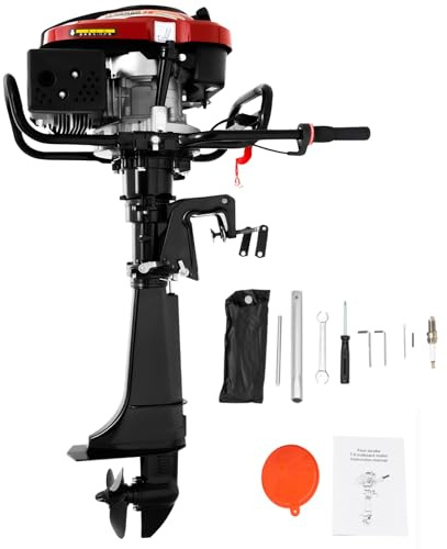 4 Stroke 7HP Outboard Boat Motor - Outboard Engine Aluminum TCI Ignition System mit 1.4L Fuel Tank Fishing Boat Engine 196cc 5.1KW for Small Watercraft, Kayaks, Canoes, Dinghies (4 Stroke 7HP)