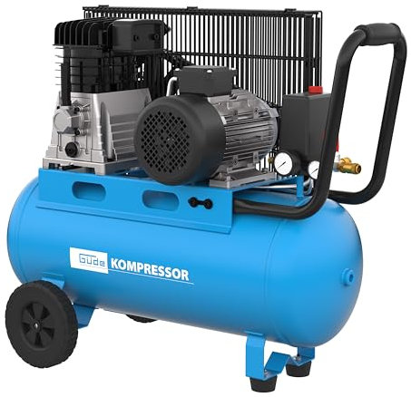 Güde Kompressor 580/10/50/400V (2,2 kW, 50 l Kessel, ölgeschmiertes 2-Zylinder-Aggregat, Riemenantrieb, max. 10 bar, eff. Lieferm. 310 l/min, Druckminderer, 2 Manometer, 2 Druckluftkuppl, Nachkühler)